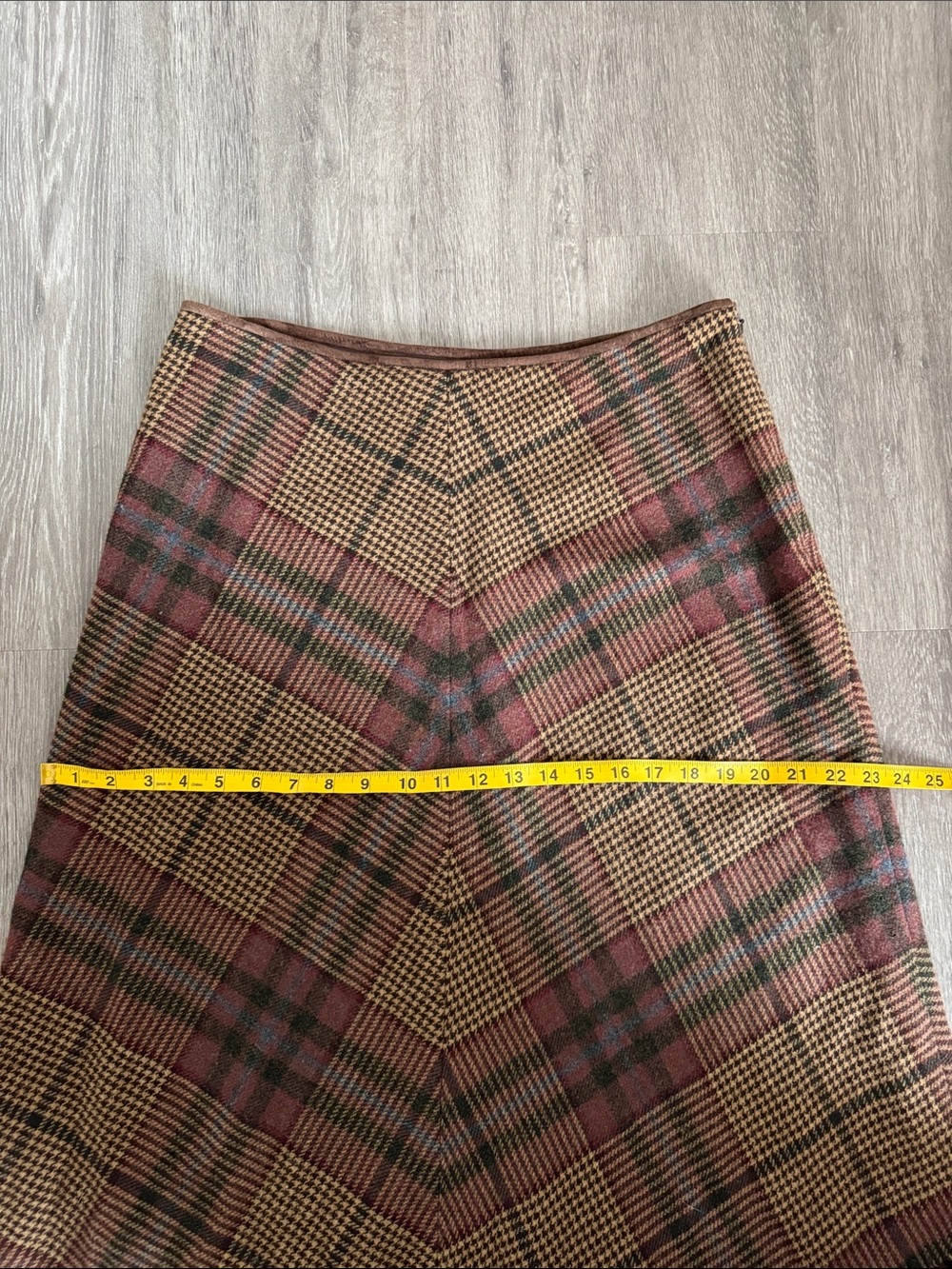 Ralph Lauren Wool Plaid Fringe Midi Skirt - Picture 6 of 11